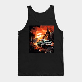 old school car art vintage design classic car Tank Top